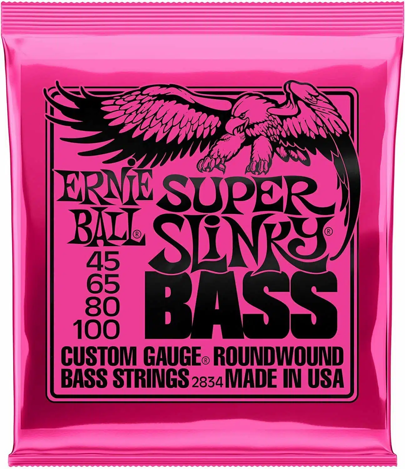 Bass Guitar Strings Ernie Ball Super Slinky Custom Gauge 45 100